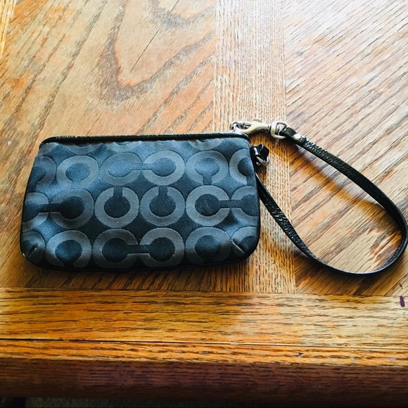 Coach Black Signature Wristlet - Picture 2 of 4
